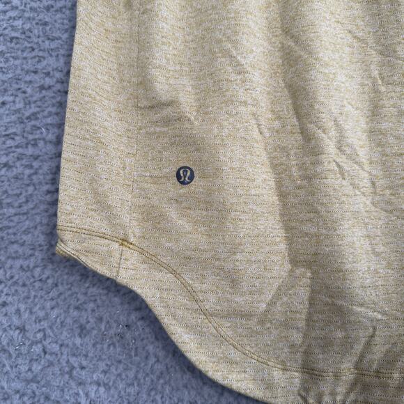 Lululemon Shirt Mens Large Yellow Drysense Training Short Sleeve - Picture 8 of 9